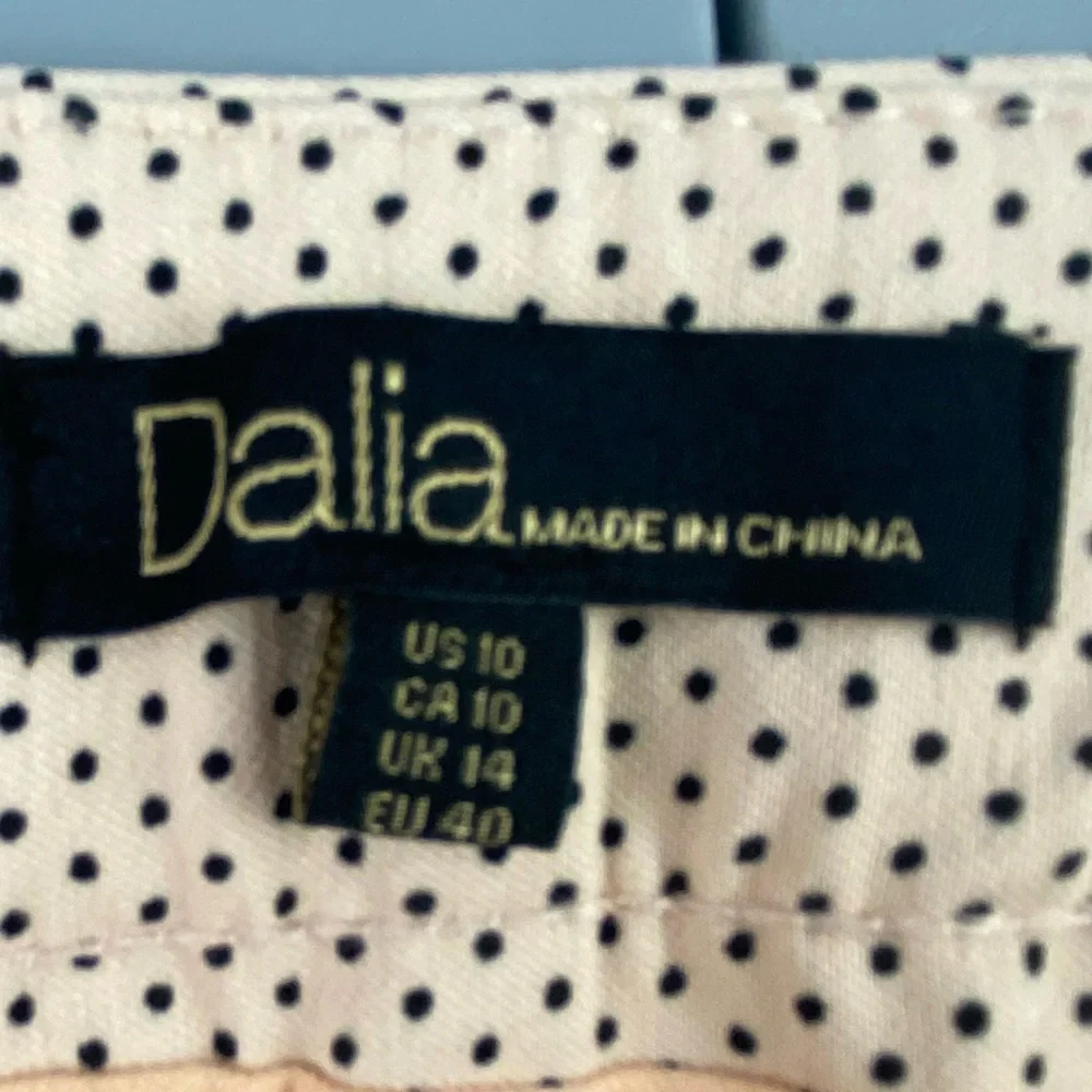 NWT Dalia peach pink and blue polka dot classic pant women's size 10 - Picture 5 of 15